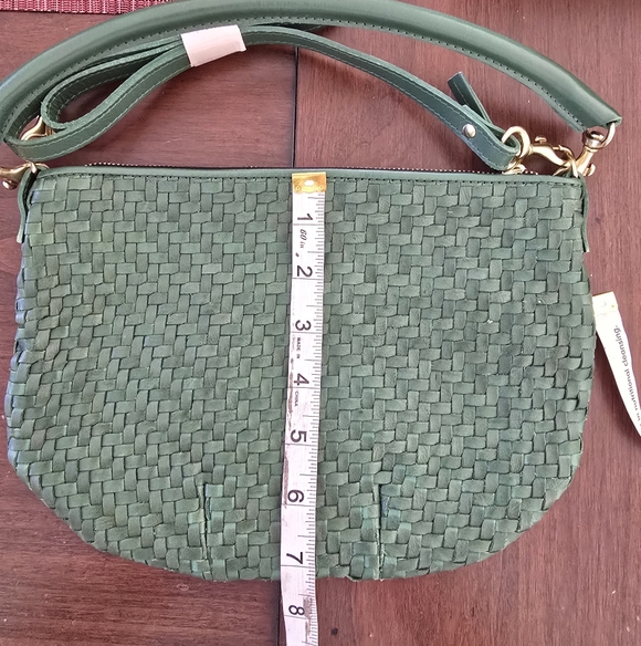 Clare V. Petit Moyen Messenger Evergreen Woven Zig Zag - Picture 4 of 9